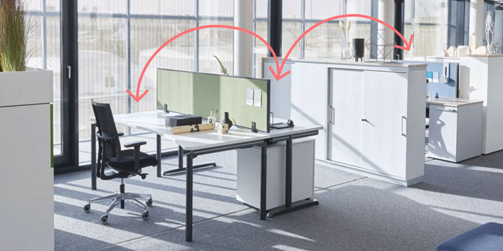 Desk Sharing Modell | Thales Arbeitsplatz | Hund Möbelwerke